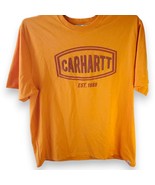 Carhartt T-Shirt Men&#39;s XL Loose Fit Orange Red Logo Workwear Casual Spri... - $22.00