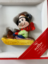Vintage Schmid Annual Walt Disney Mickey Sled Ornament Winter Games 1982 - $39.59