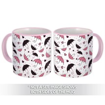 Dotted Umbrellas : Gift Mug Hearts Lace Seamless Pattern Baby Shower Reveal Sist - £12.78 GBP