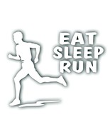 EAT SLEEP RUN boy man decal for marathon runner, jogging bumper sticker ... - £7.84 GBP