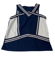 Teamwork Athletic Apparel Youth Cropped Splitter Cheer Top Blue/White -S... - $17.81