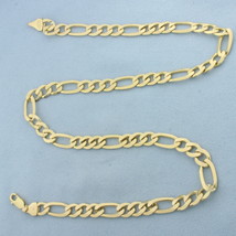 22 Inch Italian Figaro Link Chain Necklace in 10k Yellow Gold - $2,727.00