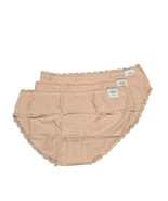 Jenni Womens Plus Size 1X Lace Trim Hipster Panties Underwear 3 Pairs Pink  - £12.48 GBP