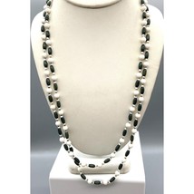 Elegant Vintage Beaded Strand Necklace, Art Deco Flapper Style with Milk Glass W - £47.94 GBP