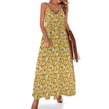 Mondxflaur Daisy Summer Dresses for Women V-neck Spaghetti Strap Dress - £26.37 GBP