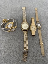 Lot of 5 Gold Tone Women&#39;s Watches Relic Lorus Anne Klein Estate Finds EG - £18.50 GBP