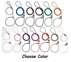 Slip Style Leads Show Dog Trainer Handling Leather Slide Rope Leash 1/8&quot; X 72&quot; - £14.65 GBP