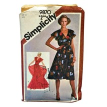 Simplicity Pattern Lined Pullover Dress Size 14 - 2 Lengths 9870 VTG 1980 CUT - £5.34 GBP