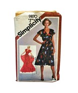 Simplicity Pattern Lined Pullover Dress Size 14 - 2 Lengths 9870 VTG 198... - £5.33 GBP