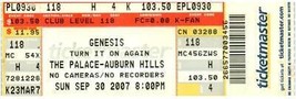 Genesis Ticket Stub September 30 2007 Detroit Michigan - $14.84