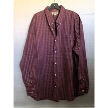 Duluth Trading Co Men&#39;s 2XL Red Long Sleeve Button-Up Shirt Wrinkle Fighter - $19.80