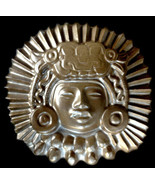 Ancient Aztec Inca Maya King sculpture plaque in Bronze Finish - $40.73 CAD
