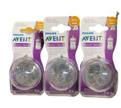 3 - 2 Pack Philips AVENT Natural Nipple Old Style, Flow 4, 6M+ Fast Flow 6 Total - £29.78 GBP