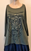 Lena Women’s Abstract Tiger Shirt Size XL - £14.67 GBP