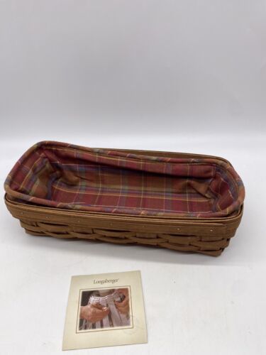 Primary image for Longaberger Bread Basket Plaid Liner  And Clear Protector Vintage