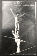 1986 RPPC Shrine Circus Detroit Michigan MI 2-Man High Wire Act Photo Postcard - £11.00 GBP