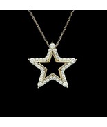 0.4Ct Round Cut Moissanite 925 Sterling Silver Star 18&quot; Pendant Necklace... - £88.52 GBP