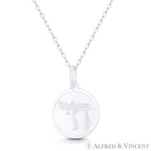 Hebrew Chai &quot;Life&quot; Charm Medallion Pendant in Italy .925 Sterling Silver - £13.09 GBP+