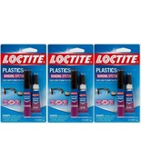 3 ~ LOCTITE Plastics 2pc Bonding System Super Glue Metal Leather Ceramic... - £43.95 GBP