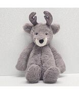 Jellycat Holiday Christmas Bashful Glitz Reindeer 11&quot; Gray Plush - $901.66 MXN