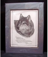 Gini Adamson Pencil Art Wolf and Chief Dan George Quote Signed, Numbered... - £31.97 GBP