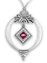 48585 Arkansas Razorbacks Bulb Team Logo with Rhinestones Ornament - £13.37 GBP