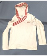 VTG Adidas Hoodie 3Stripes Retro Orange White Womens Size L Embroidery R... - £157.70 GBP