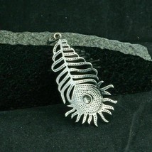 Feather Style Engagement Wedding Pendant 2.10 Ct Diamond 14K White Gold Plated - £98.56 GBP