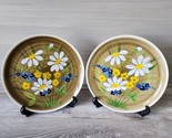 2 Mancioli Italy 10 in. Ceramic Plate / Platter 72/21 Hand painted Daisy... - $47.41