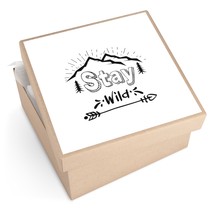 Square Vinyl Sticker with &quot;Stay Wild&quot; Handwritten Illustration for Indoo... - £8.10 GBP+