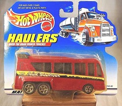 1998 Hot Wheels Haulers GOIN&#39; DOWNTOWN Metro Bus Maroon w/Chrome 5 Spoke... - £9.25 GBP