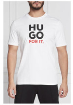 NWT Hugo Boss Men's Dimentis  Logo Cotton T-Shirt White Sz XXL - $44.99