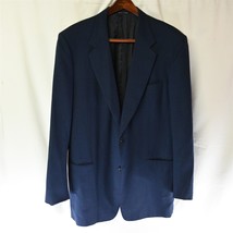 Canali Italy 46 X-Long Navy Blue Plaid 2 Btn Blazer Sport Coat Jacket - $74.99