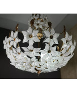 Monumental Modernist Italian Murano Venini Style Flower Glass Gilt Chand... - €945,96 EUR