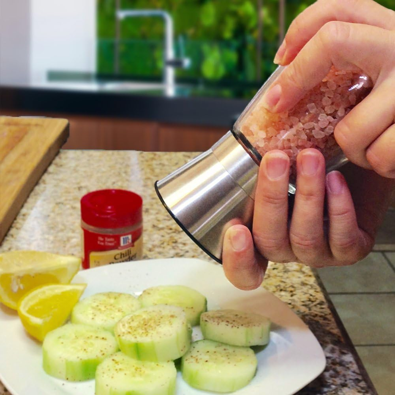 Salt and Pepper Shaker Grinder Set Stainless Steel Mill with Adjustable Coarsene Item image 3