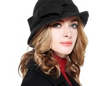 Women Solid Color Winter Hat 100 Percent Wool Cloche Bucket With Bow Acc... - $58.99