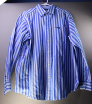 Chaps Blue Stripe Button Up mens Shirt SZ L    681 - £6.77 GBP
