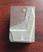 Vintage Wood &amp; Metal Printer Block Stamp - Image of Reclining Seat - £14.01 GBP
