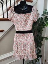 No Boundaries Women Floral Sweetheart Neck Short Sleeve Top &amp; Skirt 2 Pc... - $33.00