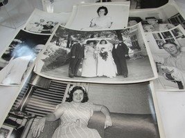 9 Vintage Wedding Photograph 1948 Michigan Lowe Weist 33415 Bride Groom - £23.35 GBP