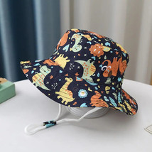 Kid&#39;s  Tibetan Dinosaur Cartoon Pattern Sun Protection Bucket Hat - £7.96 GBP