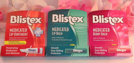 Blistex Trio (3) Medicated Lip Ointment Medicated Lip Balm Berry Balm .21oz Lot - £10.69 GBP
