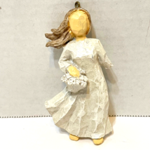 Vintage Willow Tree Girl with Flower Basket Christmas Ornament Resin 4&quot; - £9.86 GBP