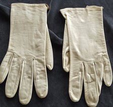 Vintage Fownes Leather Bright Washable Ladies Gloves Wrist Length - GDC - 6.5 - £31.74 GBP