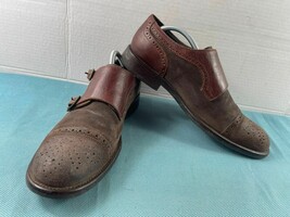 Johnston &amp; Murphy Oxford Men 9.5 M Decatur Shoes Brown Leather Double Mo... - £28.16 GBP