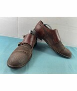 Johnston &amp; Murphy Oxford Men 9.5 M Decatur Shoes Brown Leather Double Mo... - $51.31 CAD
