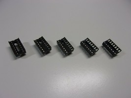 5 Pack Lot DIP14 DIP IC Sockets 14 Pins 2 Rows 7 Pins Sides Integrated Circuit - £8.35 GBP