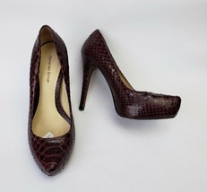 Alexandre Birman Womens Shoes Heels Plum Pumps Snakeskin Pattern Leather Size 7 - £48.19 GBP