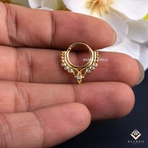 Stella 14 CT Gold Septum Daith Piercing, Natural Diamond, Nose Ring clic... - €171,05 EUR+