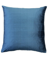 Sankara Marine Blue Silk Throw Pillow 18x18, with Polyfill Insert - £35.35 GBP